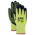 Magid D-ROC Hi-Viz Foam Nitrile Dotted Palm Coated Work Glove w/Thumb Saddle GPD46911